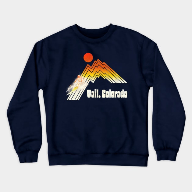 Vail Colorado 70s/80s Retro Souvenir Style Skiing Crewneck Sweatshirt by darklordpug